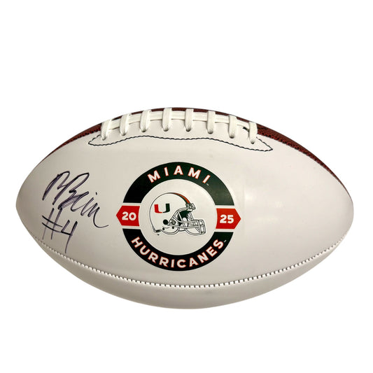 Baden Sports Miami Hurricanes Student Athlete #4 Rueben Bain, Jr. Autographed White Full Size Football