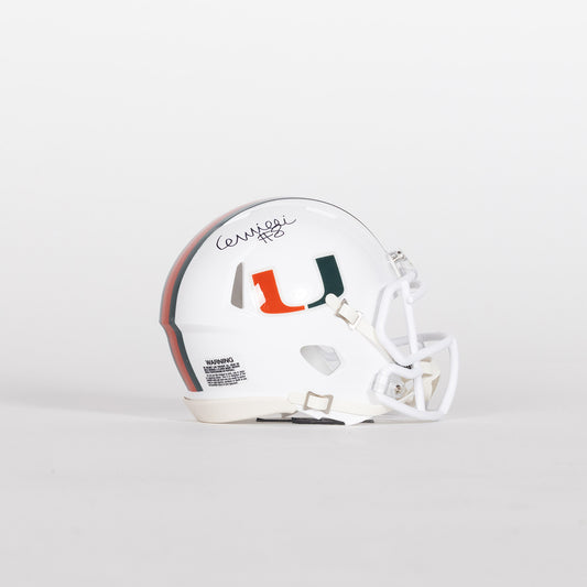 Riddell Miami Hurricanes Student Athlete #8 Emory Williams Autographed White Mini Football Helmet