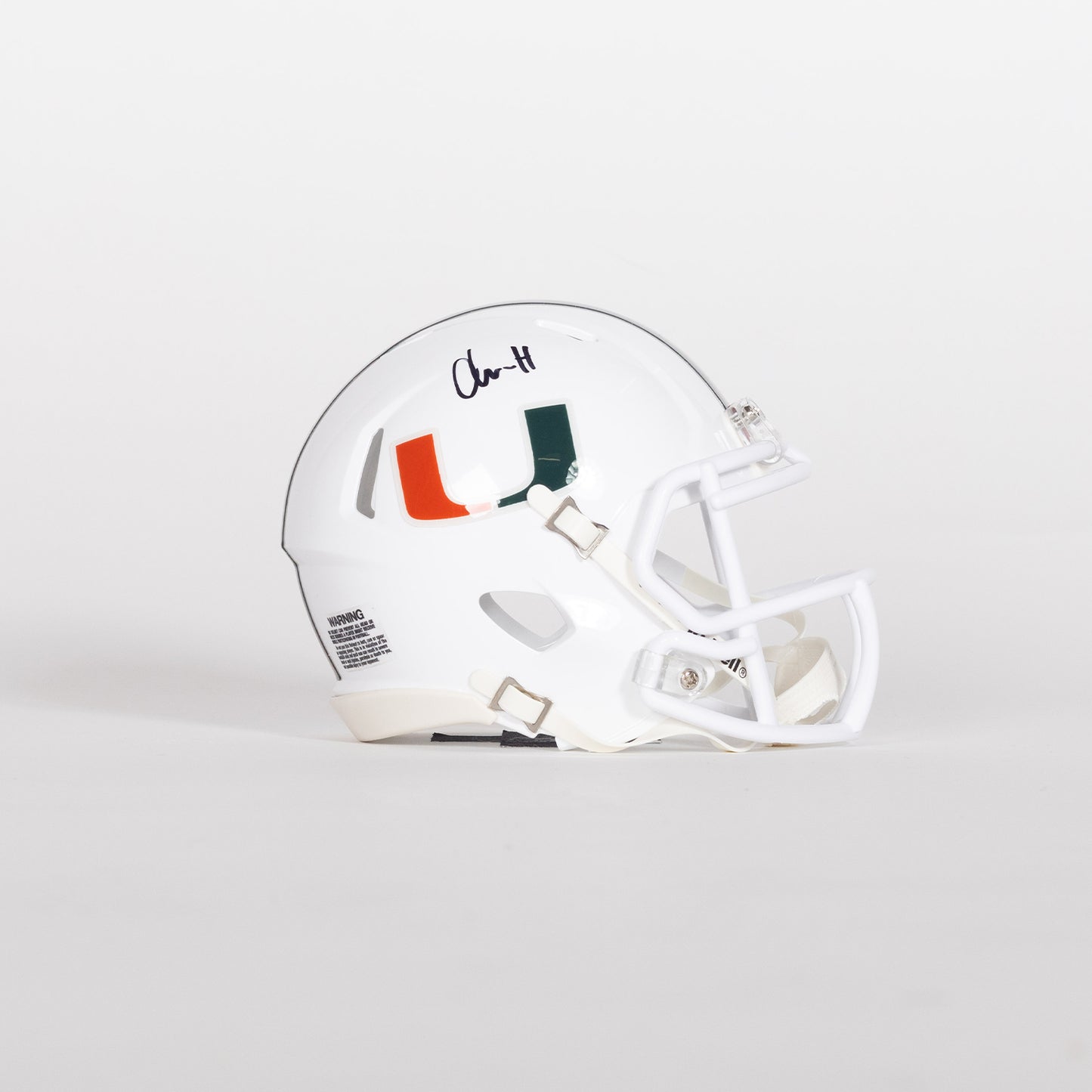 Riddell Miami Hurricanes Student Athlete #25 Chris Wheatley-Humphrey Autographed White Mini Football Helmet