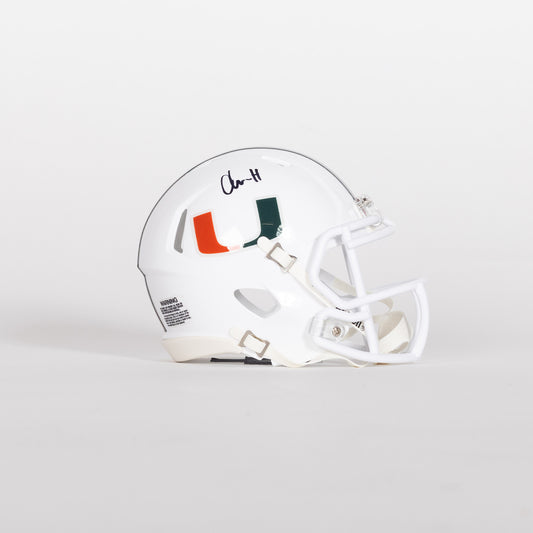 Riddell Miami Hurricanes Student Athlete #25 Chris Wheatley-Humphrey Autographed White Mini Football Helmet