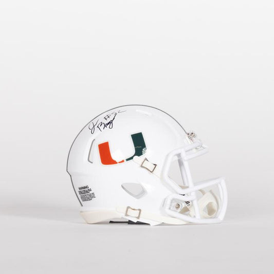 Riddell Miami Hurricanes Student Athlete #52 James Brockermeyer Autographed White Mini Football Helmet