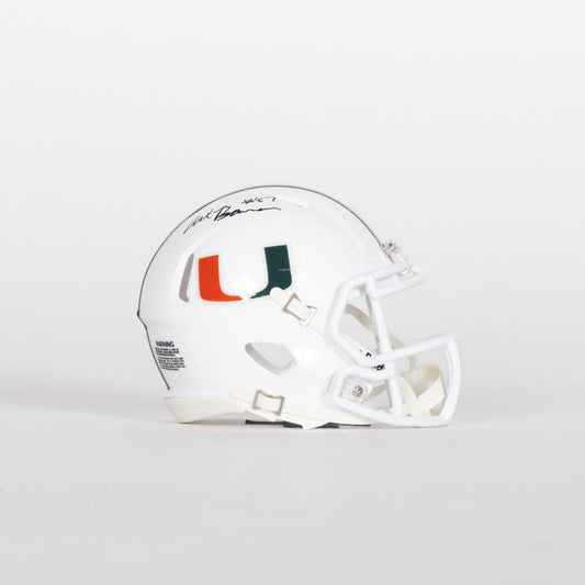 Riddell Miami Hurricanes Student Athlete #87 Alex Bauman Autographed White Mini Football Helmet