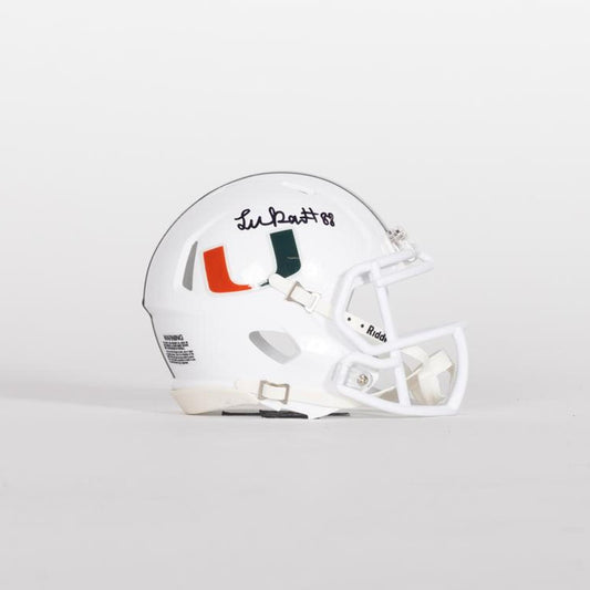 Riddell Miami Hurricanes Student Athlete #88 Luka Gilbert Autographed White Mini Football Helmet