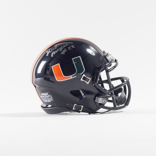 Riddell Miami Hurricanes Student Athlete #22 Girard Pringle Autographed Black Mini Football Helmet