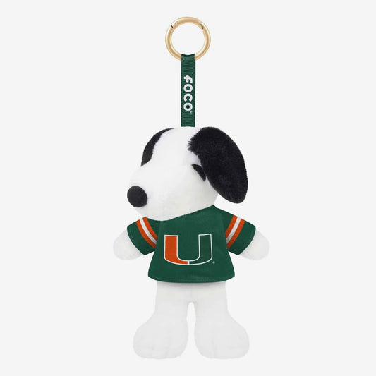 FOCO Miami Hurricanes Snoopy Green Jersey Plush Keychain
