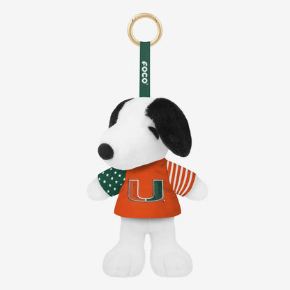 FOCO Miami Hurricanes Snoopy Orange USA Jersey Plush Keychain
