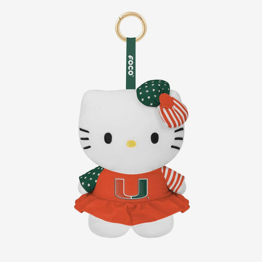 FOCO Miami Hurricanes Hello Kitty Orange USA Dress Plush Keychain