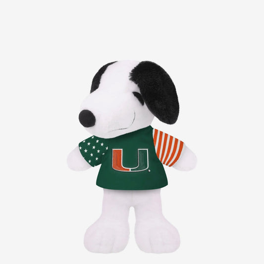FOCO Miami Hurricanes 10" Snoopy Green Jersey USA Plush