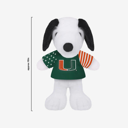 FOCO Miami Hurricanes 10" Snoopy Green Jersey USA Plush