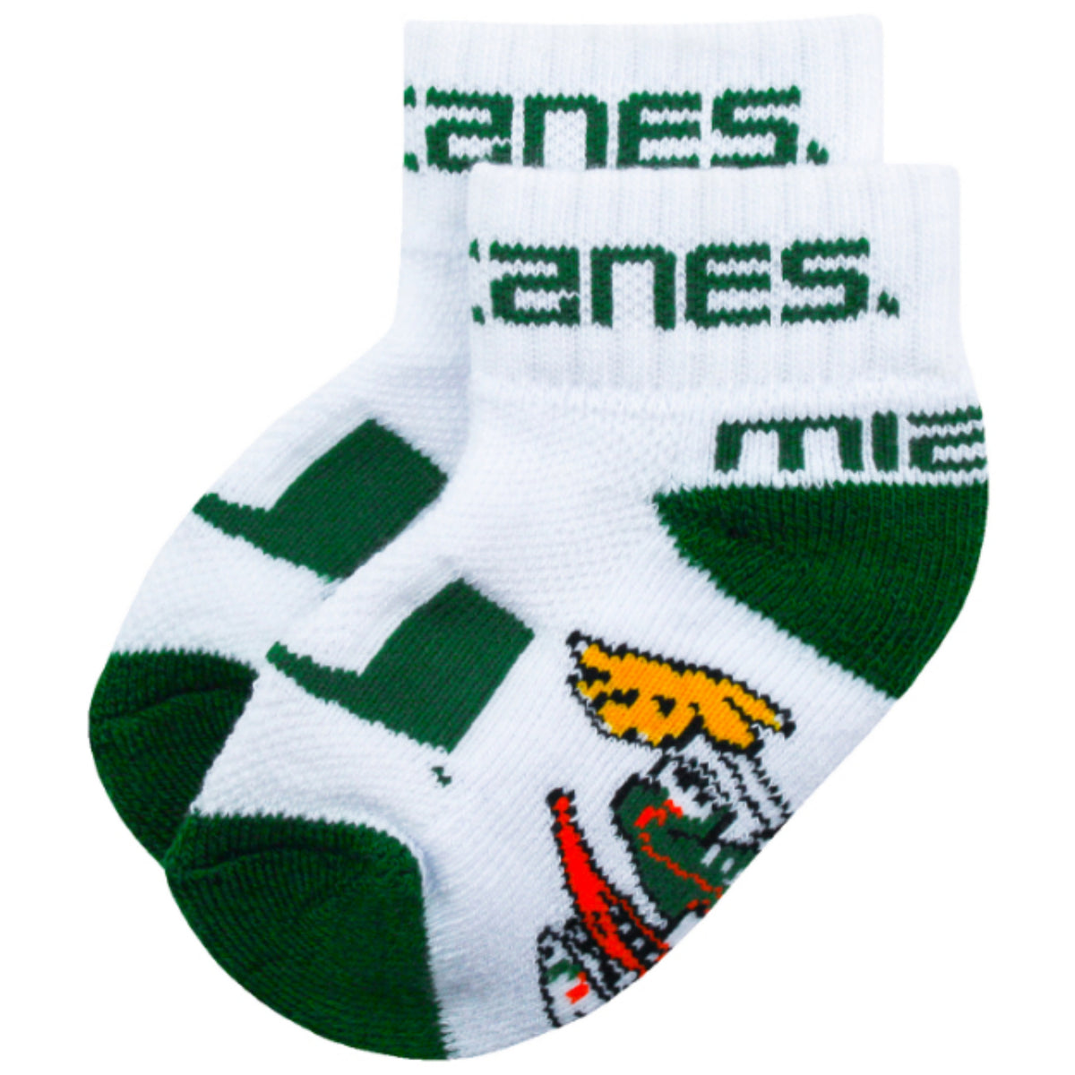 Donegal Bay Miami Hurricanes Toddler White Quarter Socks