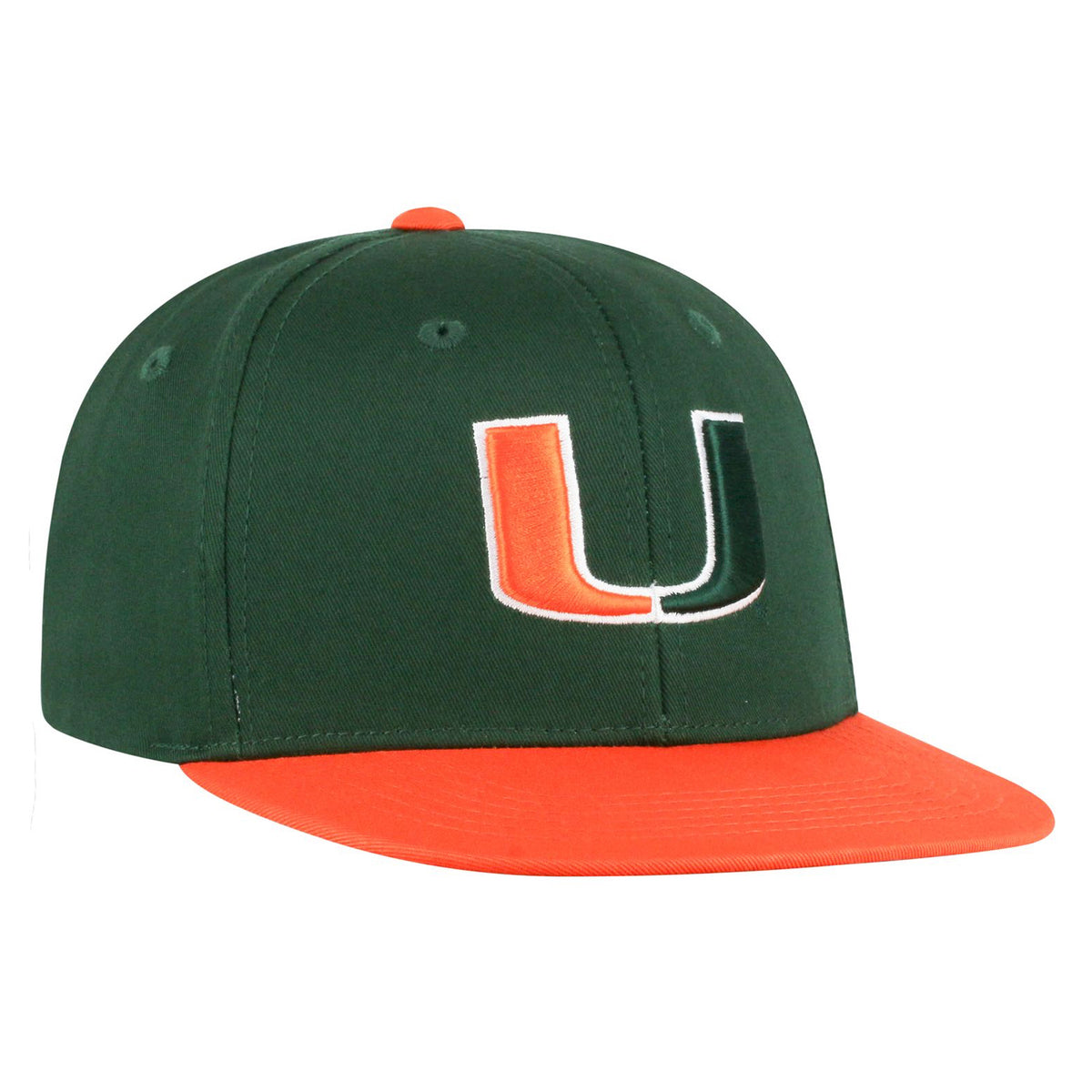 Top of the World Miami Hurricanes Youth Orange &amp; Green Adjustable SnapBack Hat - Right Angled View