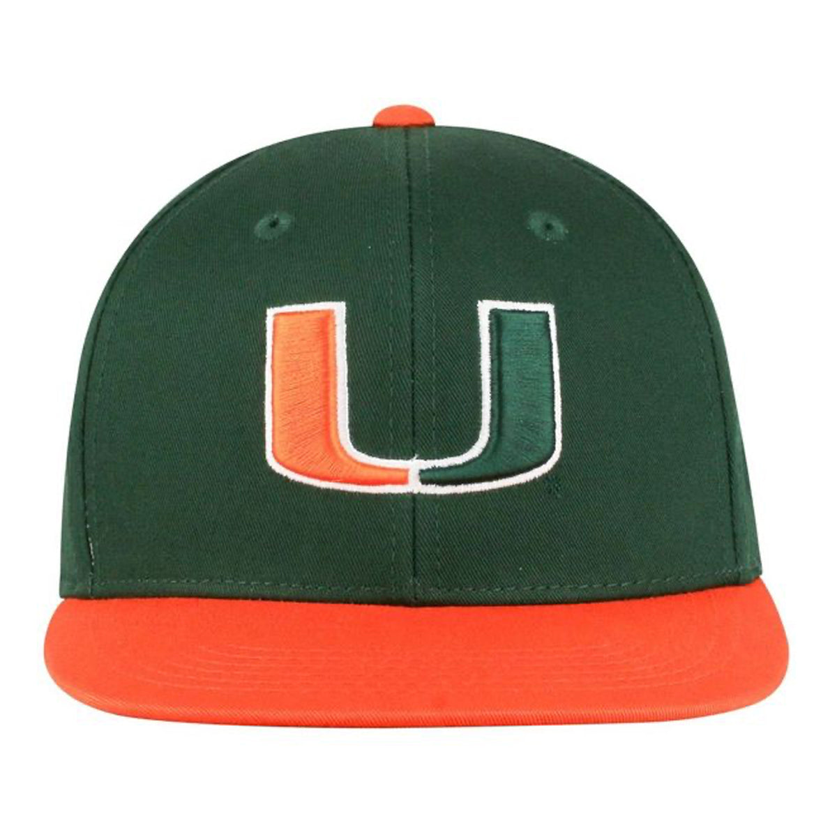 Top of the World Miami Hurricanes Youth Orange &amp; Green Adjustable SnapBack Hat - Front View