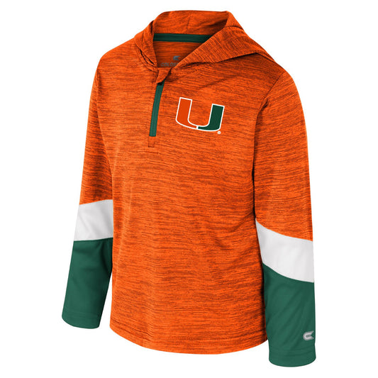 Colosseum Miami Hurricanes Orange Toddler 'Rylos' 1/4 Zip  U Pullover Windshirt