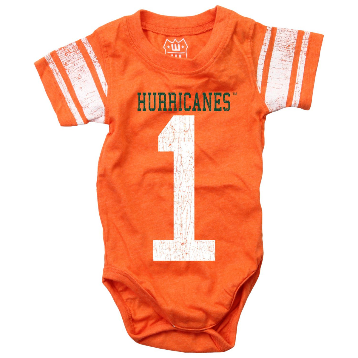 Wes &amp; Willy Miami Hurricanes Orange Infant Onesie