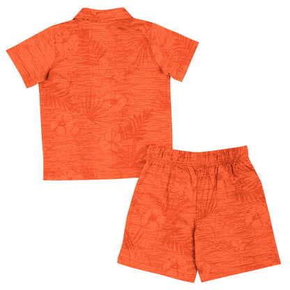 Colosseum Miami Hurricanes Toddler Orange Button-Down Shirt & Shorts Set
