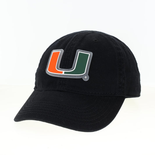 Legacy Miami Hurricanes Toddler Black U Patch Relaxed Twill Hat