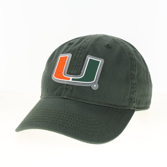 Legacy Miami Hurricanes Toddler Green U Patch Relaxed Twill Hat