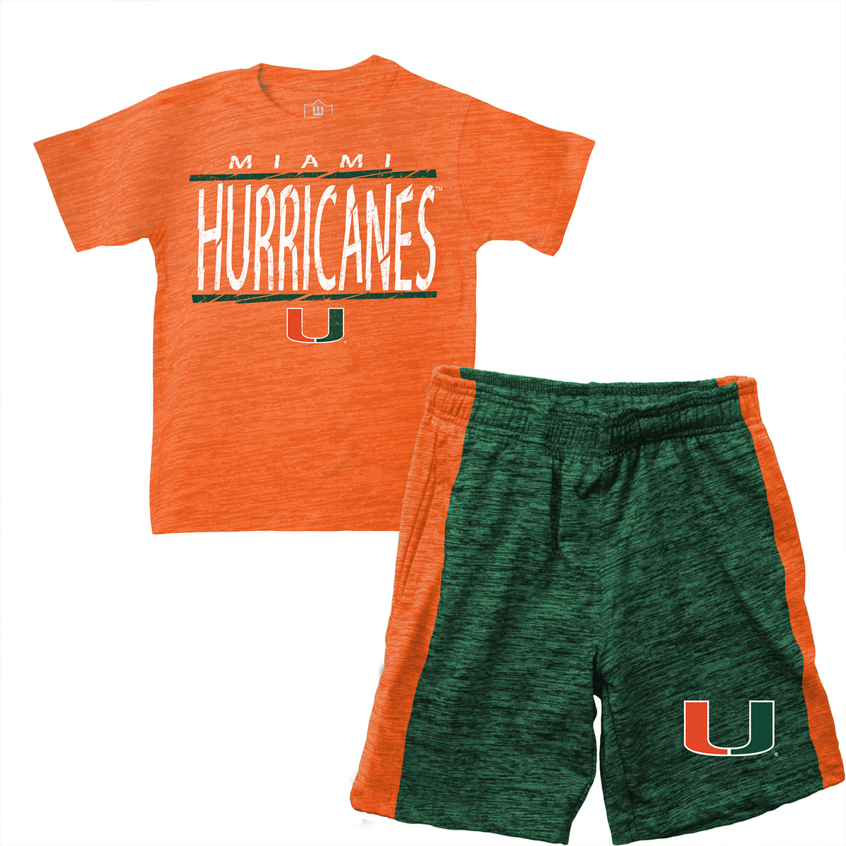 Wes &amp; Willy Miami Hurricanes Youth Hurricanes T-Shirt &amp; Shorts Set