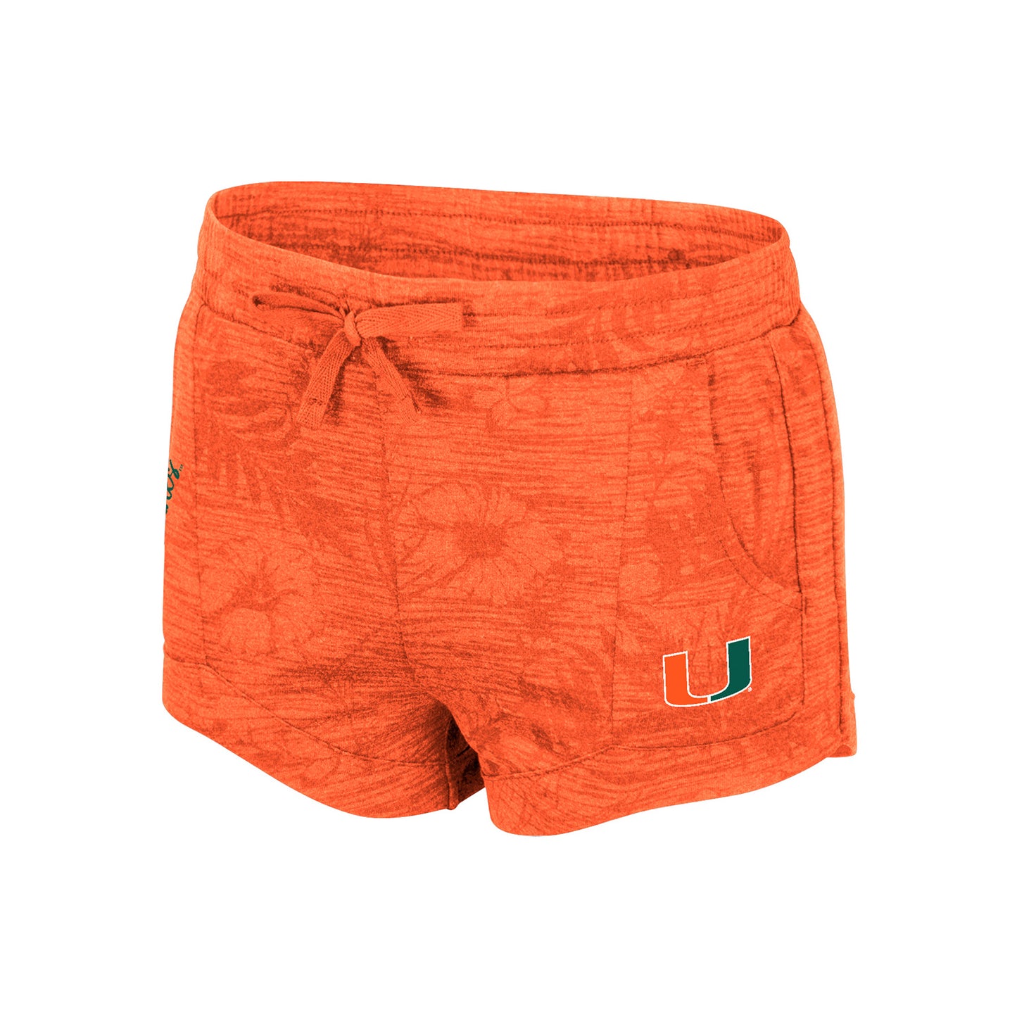Colosseum Miami Hurricanes Girls Orange U Logo Shorts