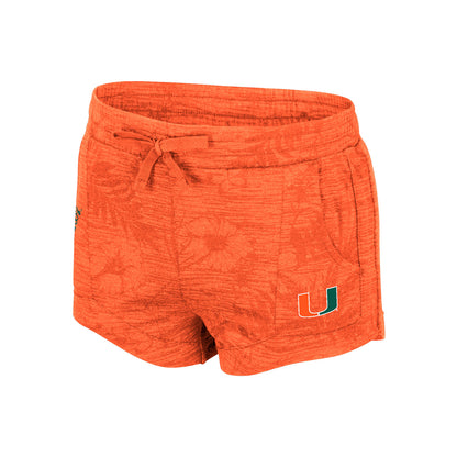 Colosseum Miami Hurricanes Girls Orange U Logo Shorts