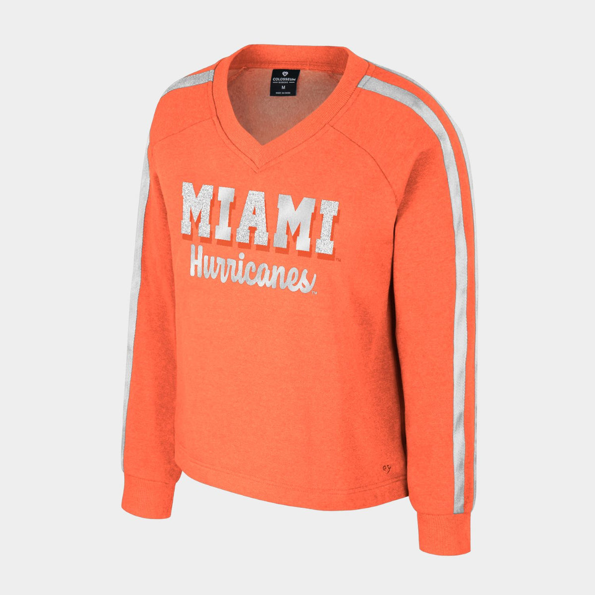 Colosseum Miami Hurricanes Orange Youth V-Neck Sweatshirt