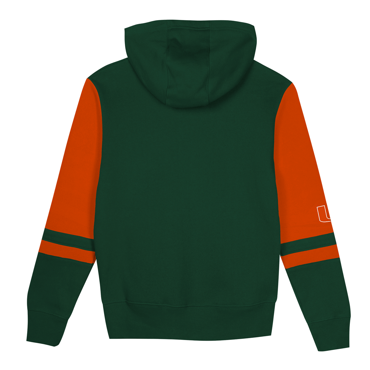 Outerstuff Miami Hurricanes Youth Green and Orange Full Zip Sweatshirt - Back View