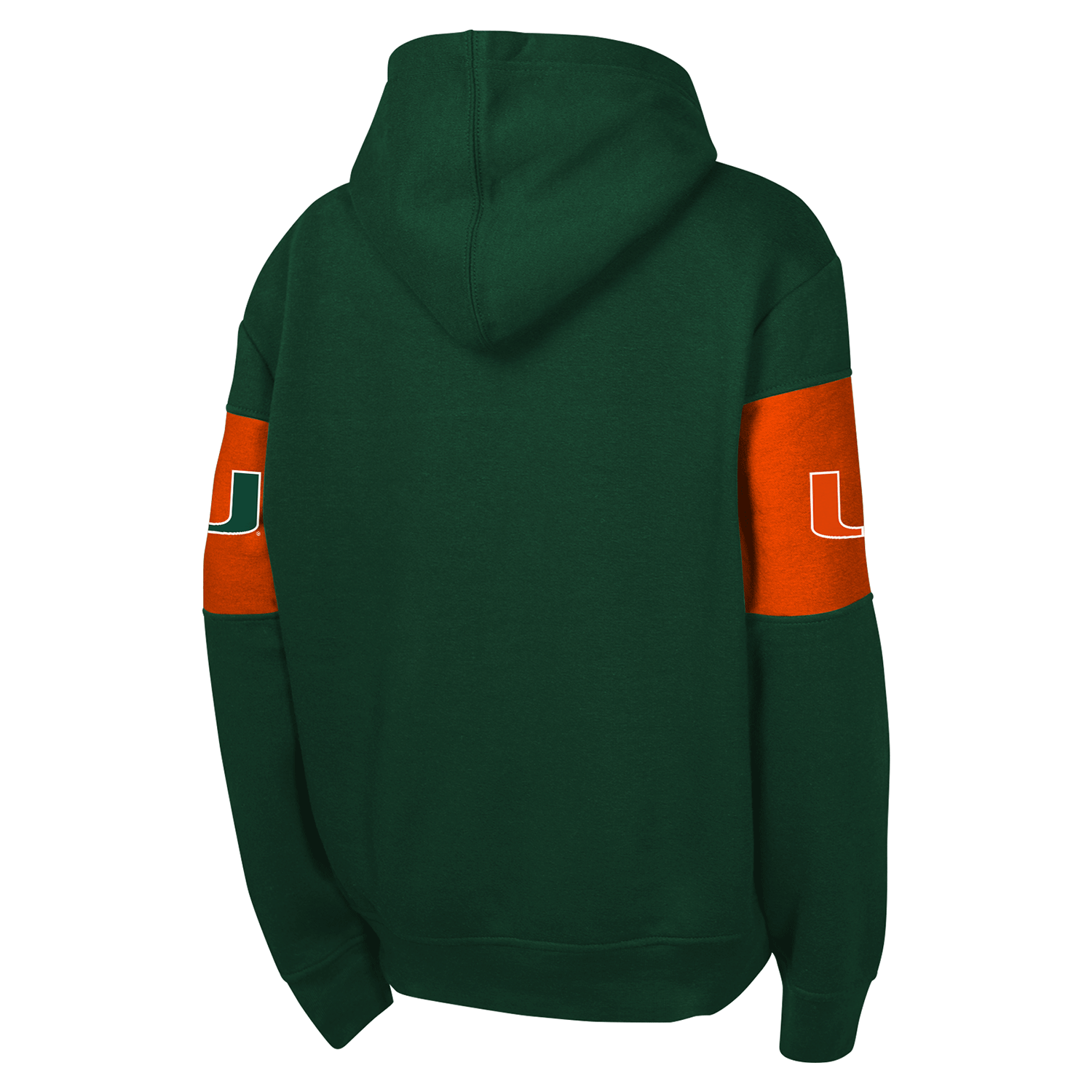 Outerstuff Miami Hurricanes Youth Green and Orange Hoodie - Front View