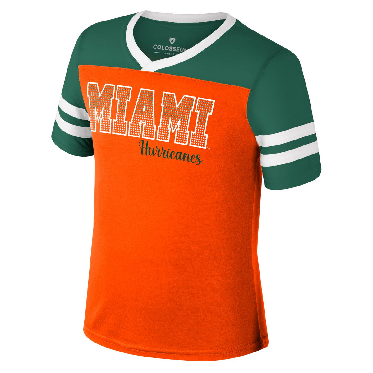 Colosseum Miami Hurricanes  Orange Youth Bedazzled T-Shirt