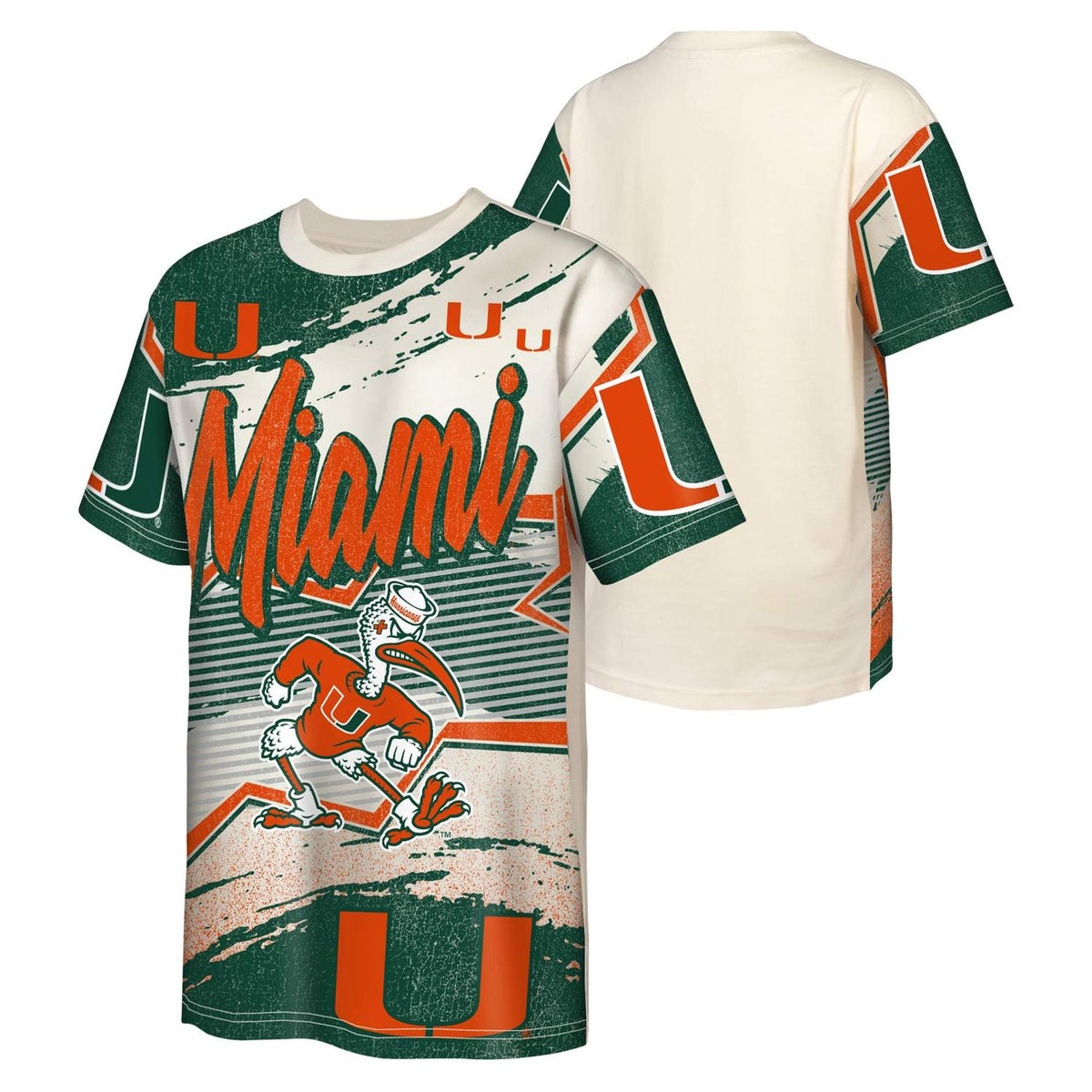 Outerstuff Miami Hurricanes Cream Youth &#39;Make Noise&#39; Sebastian Graphic T-Shirt