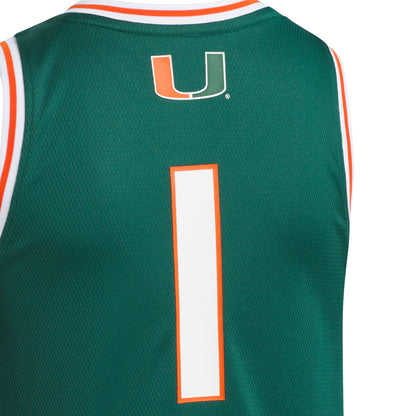 adidas Miami Hurricanes Youth Green Basketball Jersey
