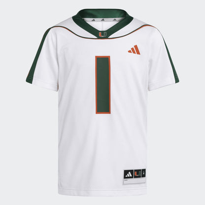 adidas Miami Hurricanes Youth White 2001 Collection Replica #1 Jersey