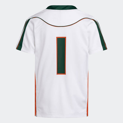 adidas Miami Hurricanes Youth White 2001 Collection Replica #1 Jersey