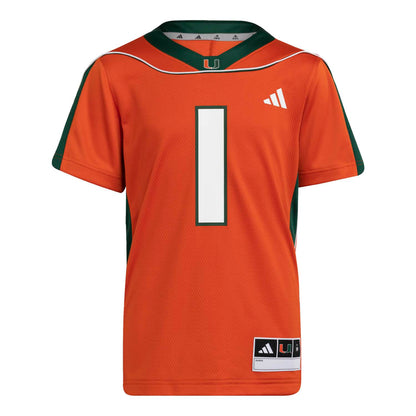 adidas Miami Hurricanes Youth Orange 2001 Collection Replica #1 Jersey
