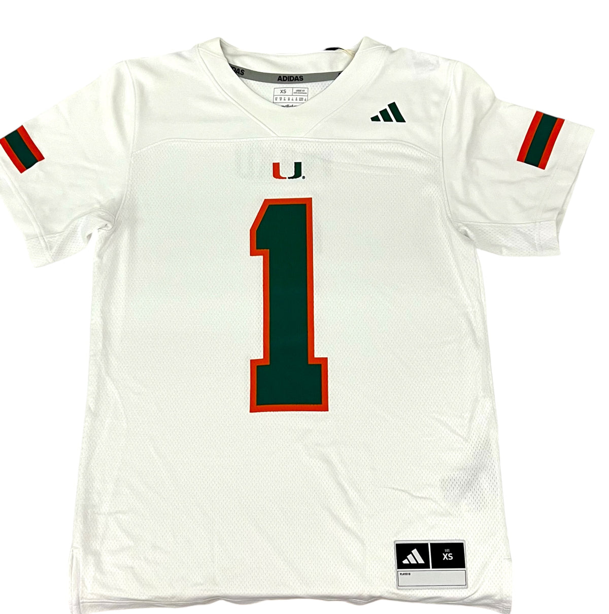 Miami Hurricanes adidas #1 Cam Ward Student Athlete White Replica Football Jersey-24BR