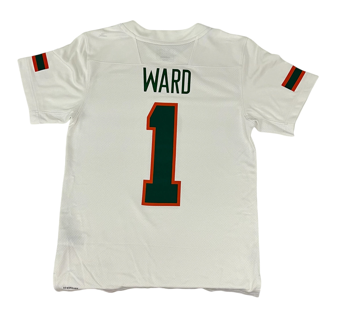 Miami Hurricanes adidas #1 Cam Ward Student Athlete White Replica Football Jersey-24BR