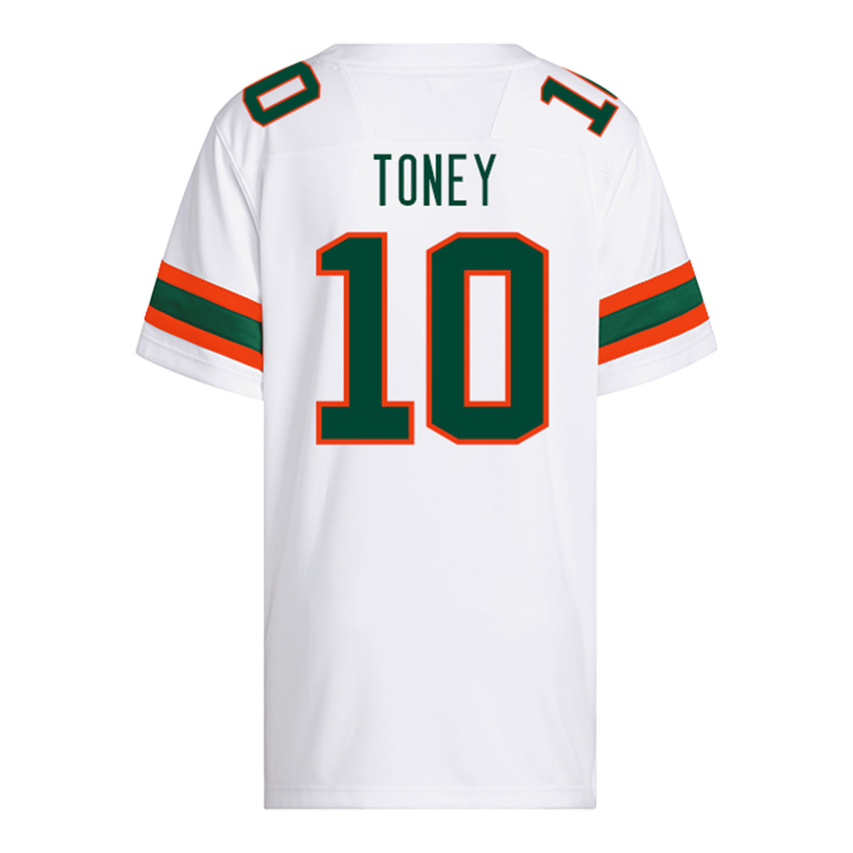 adidas Miami Hurricanes #10 Malachi Toney Student Athlete White Football Jersey