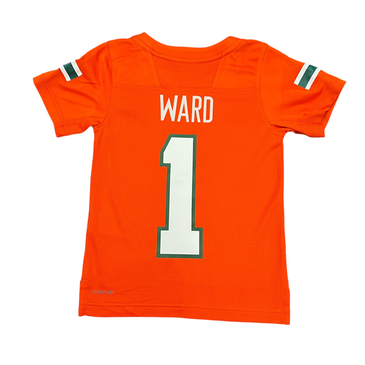 Miami Hurricanes adidas #1 Cam Ward Student Athlete Youth Orange Football Jersey-24R