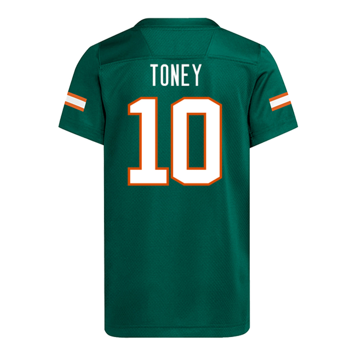 adidas Miami Hurricanes Youth #10 Malachi Toney Student Athlete Green Football Jersey