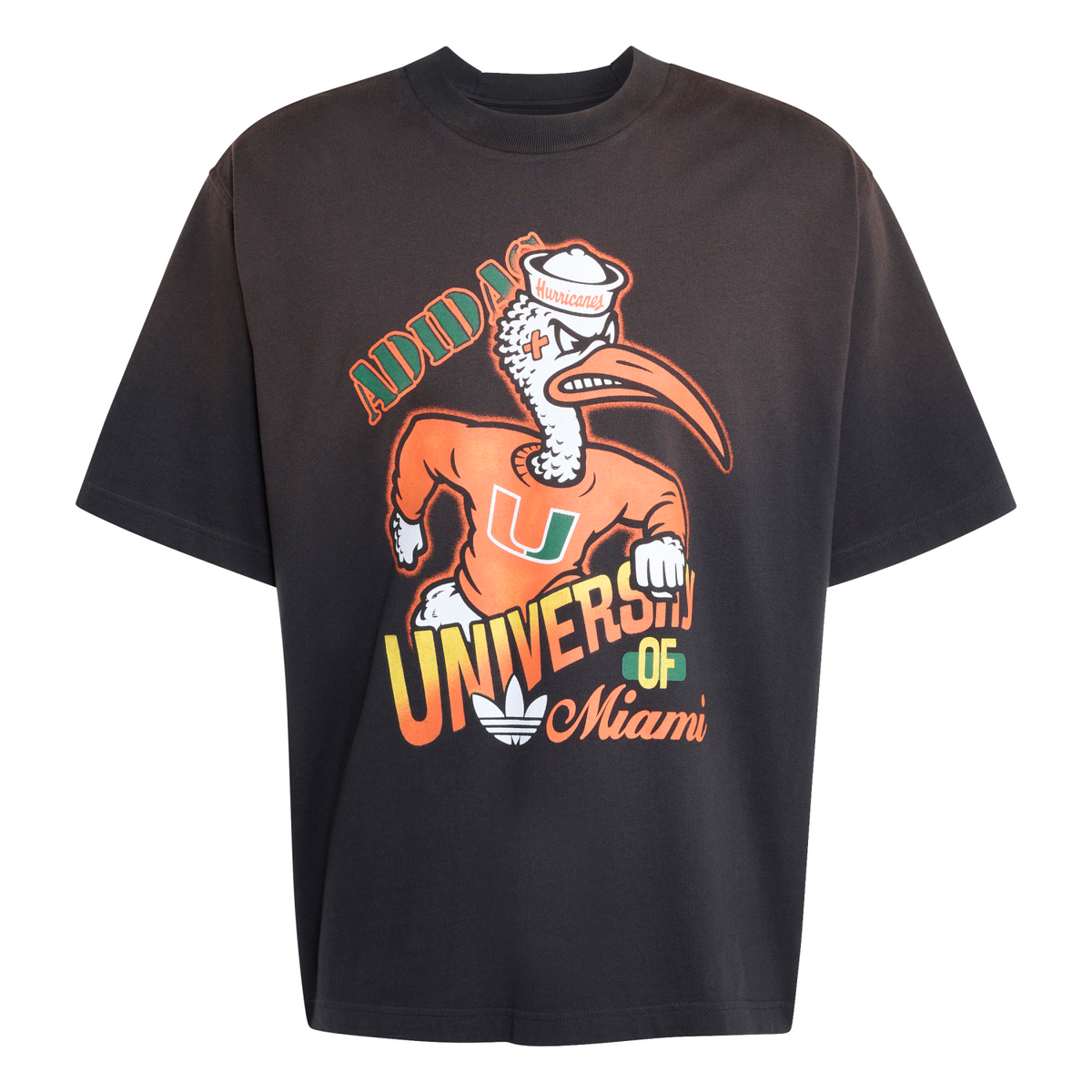 adidas Miami Hurricanes Black Originals Sebastian the Ibis Graphic T-Shirt