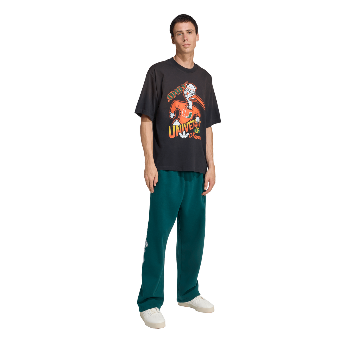 adidas Miami Hurricanes Black Originals Sebastian the Ibis Graphic T-Shirt