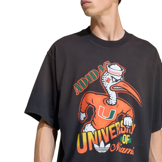 adidas Miami Hurricanes Black Originals Sebastian the Ibis Graphic T-Shirt