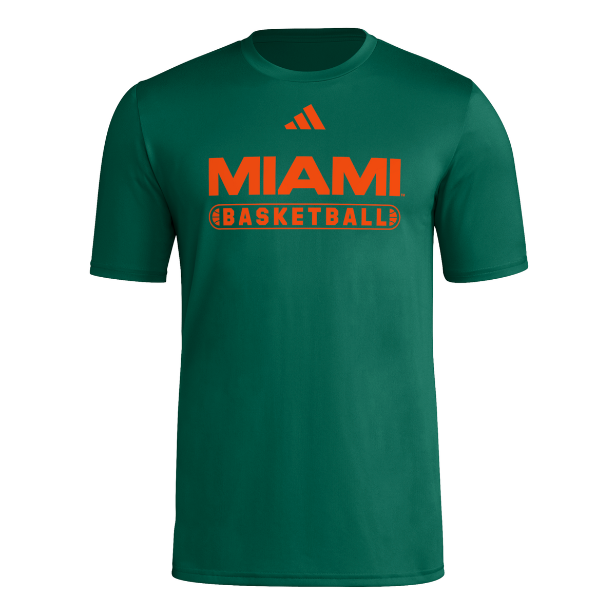 adidas Miami Hurricanes Green Miami Basketball T-Shirt