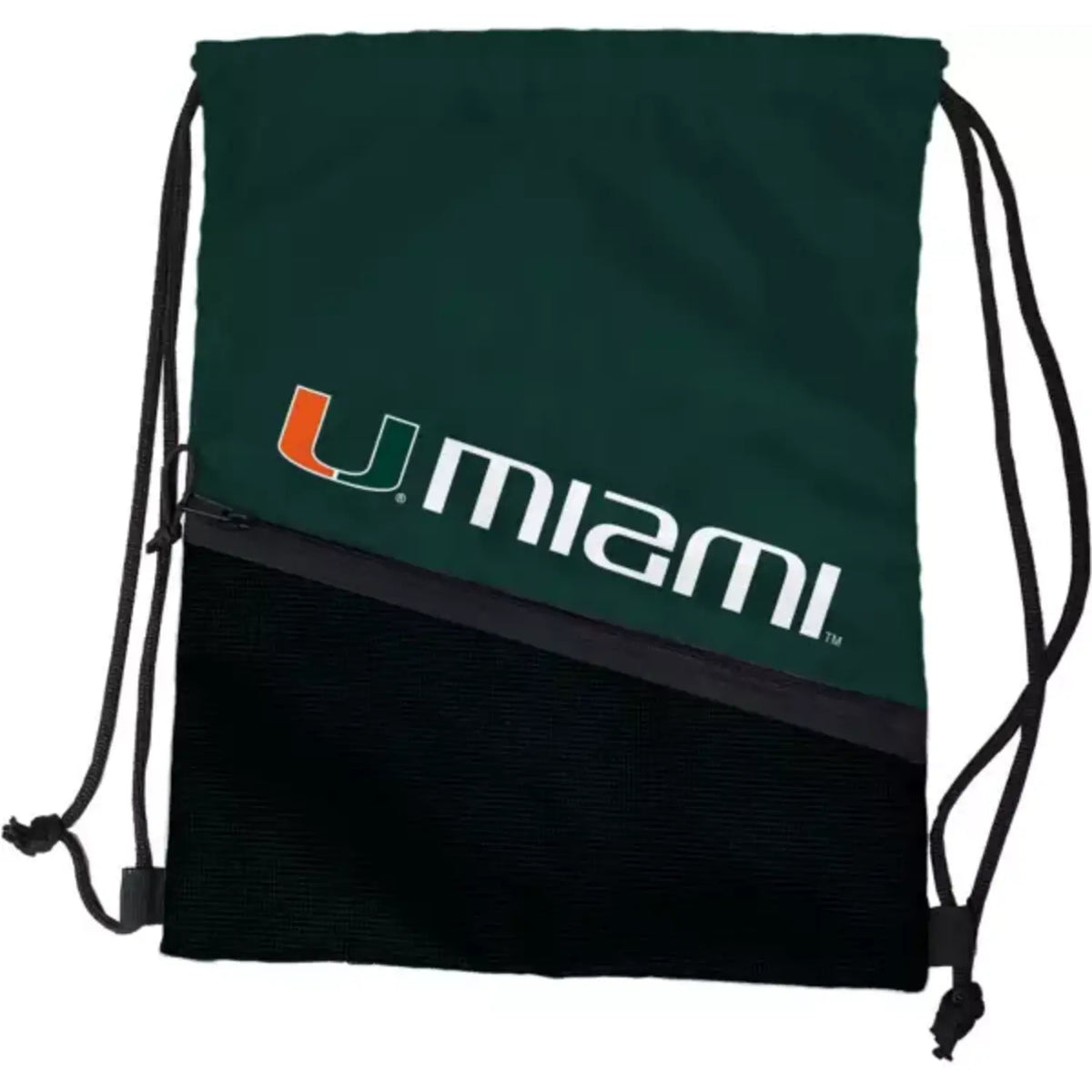 Logo Brands University of Miami Black Tilt Backsack