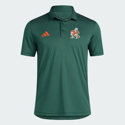 adidas Miami Hurricanes Men's Green Ultimate Stripe Polo
