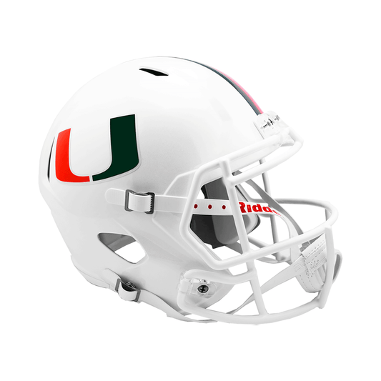 Riddell Miami Hurricanes White Full Size 'Speed' Football Helmet