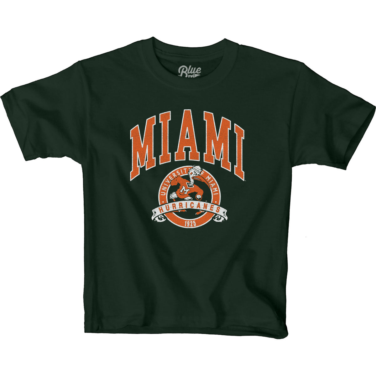 Blue 84 University of Miami Youth Green Seal Tee