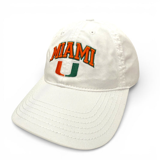 L2 Miami Hurricanes White Women's U Embroidered Adjustable Hat