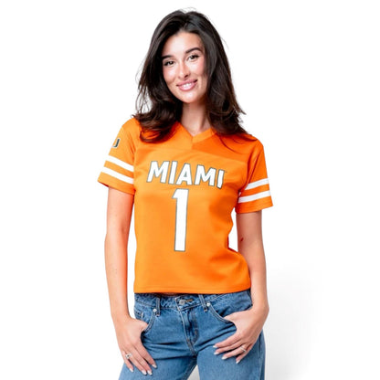 ESTABLISHED & CO. Miami Hurricanes Women's Orange The Cut Jersey