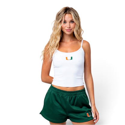 ESTABLISHED & CO. Miami Hurricanes Women’s White The Catch Cami