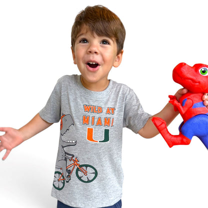Colosseum Miami Hurricanes Toddler Grey Wild Dino T-Shirt